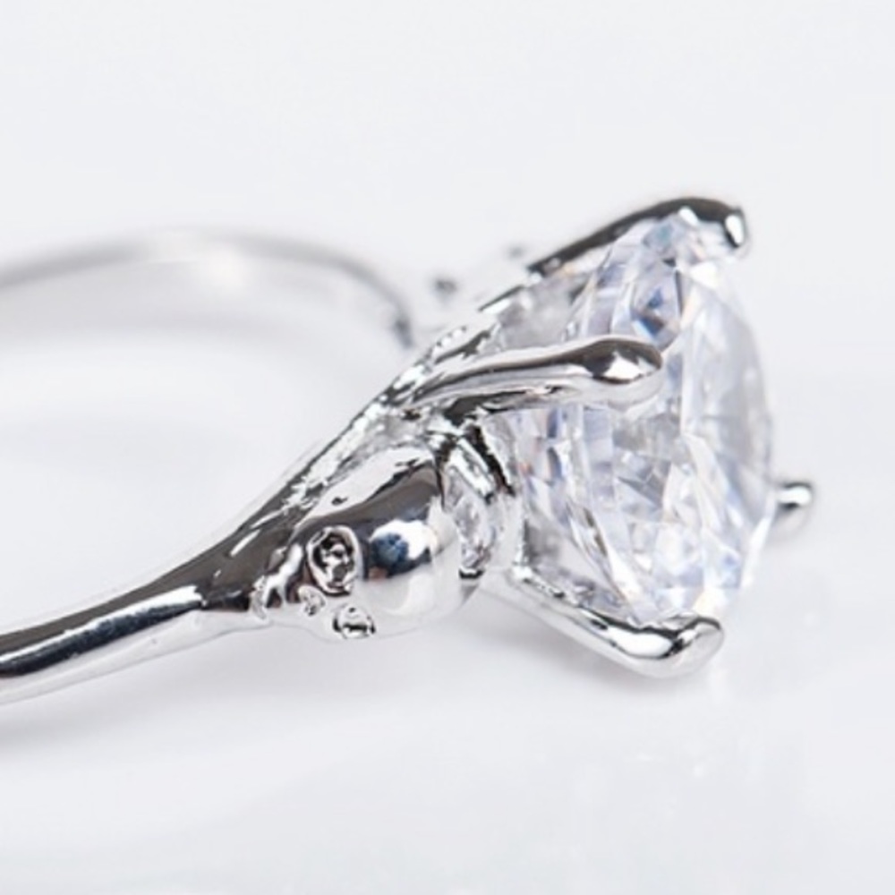 NY Sterling Silver SKULL💀3.1k White Sapphire Ring - Picture 10 of 11